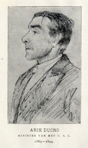 104477 Portret van A. Ducro, geboren 1839, pedel van het Utrechts Studenten Corps (1869-1897), overleden 1897. ...
